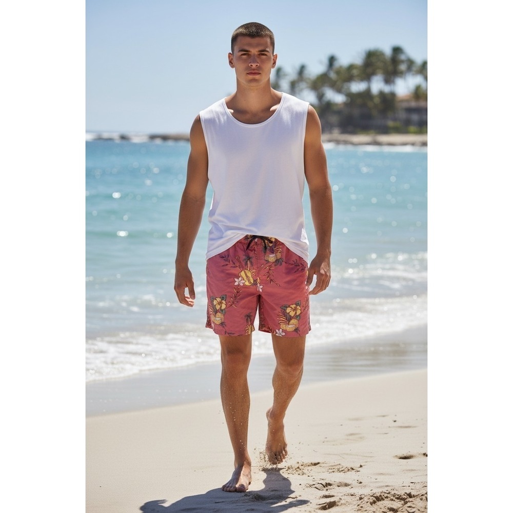 Tommy Bahama Relax Swim Trunks Mens Large Tropical Hawaiian Mesh Lined Pockets